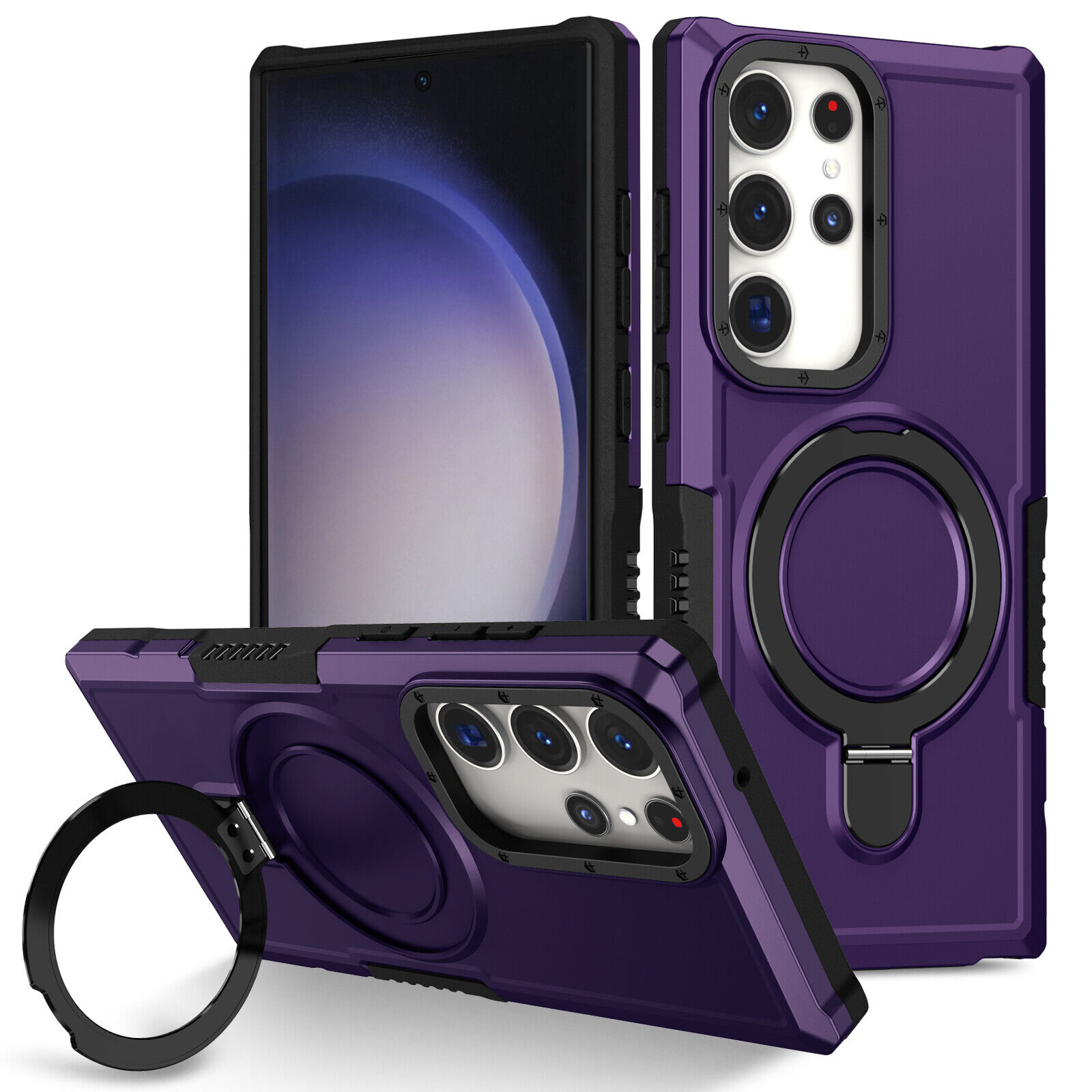 For Samsung Galaxy S23 Ultra S22 S21 S20 FE Hybrid Shockproof Case with Stand - Imagen 19 de 24