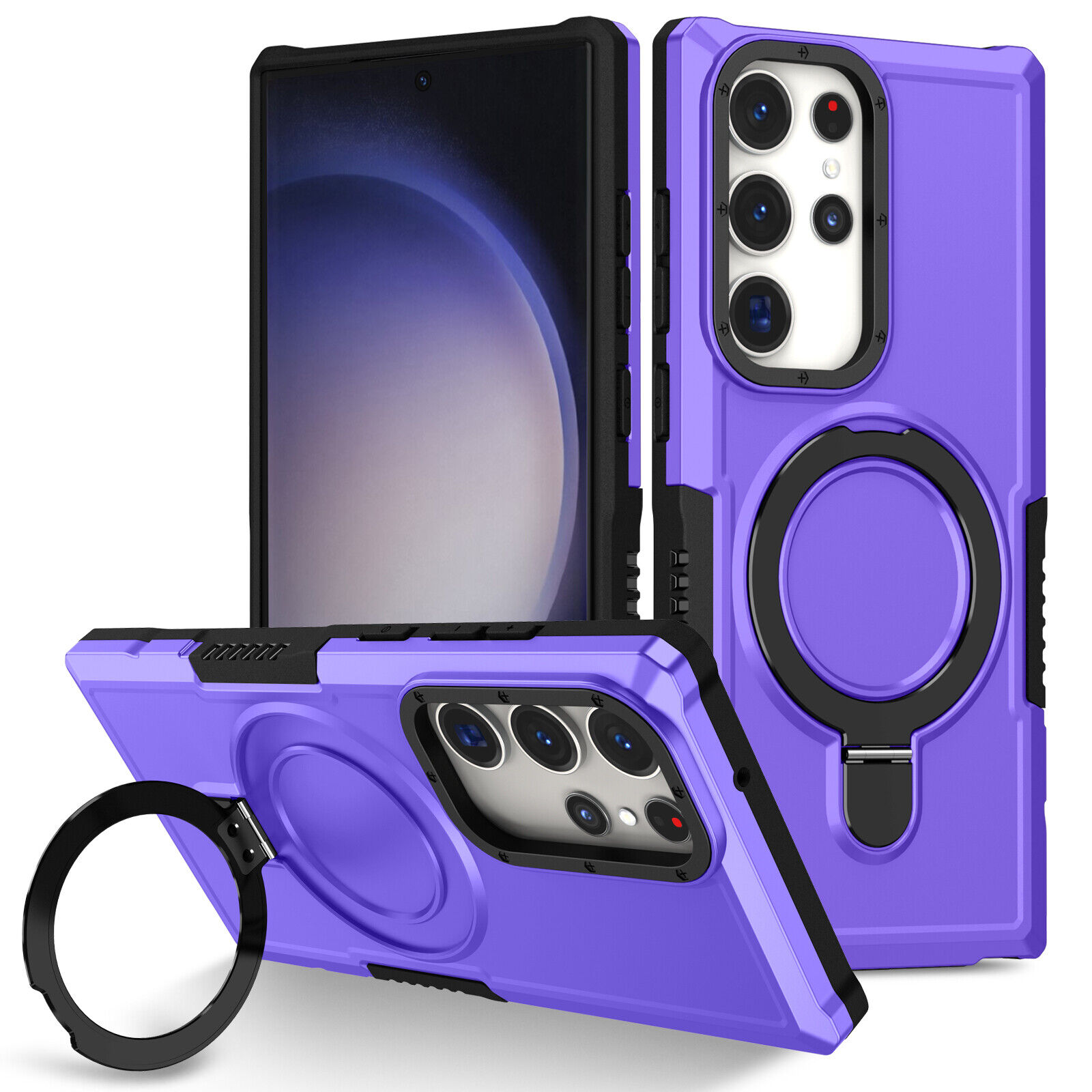 For Samsung Galaxy S23 Ultra S22 S21 S20 FE Hybrid Shockproof Case with Stand - Imagen 21 de 24