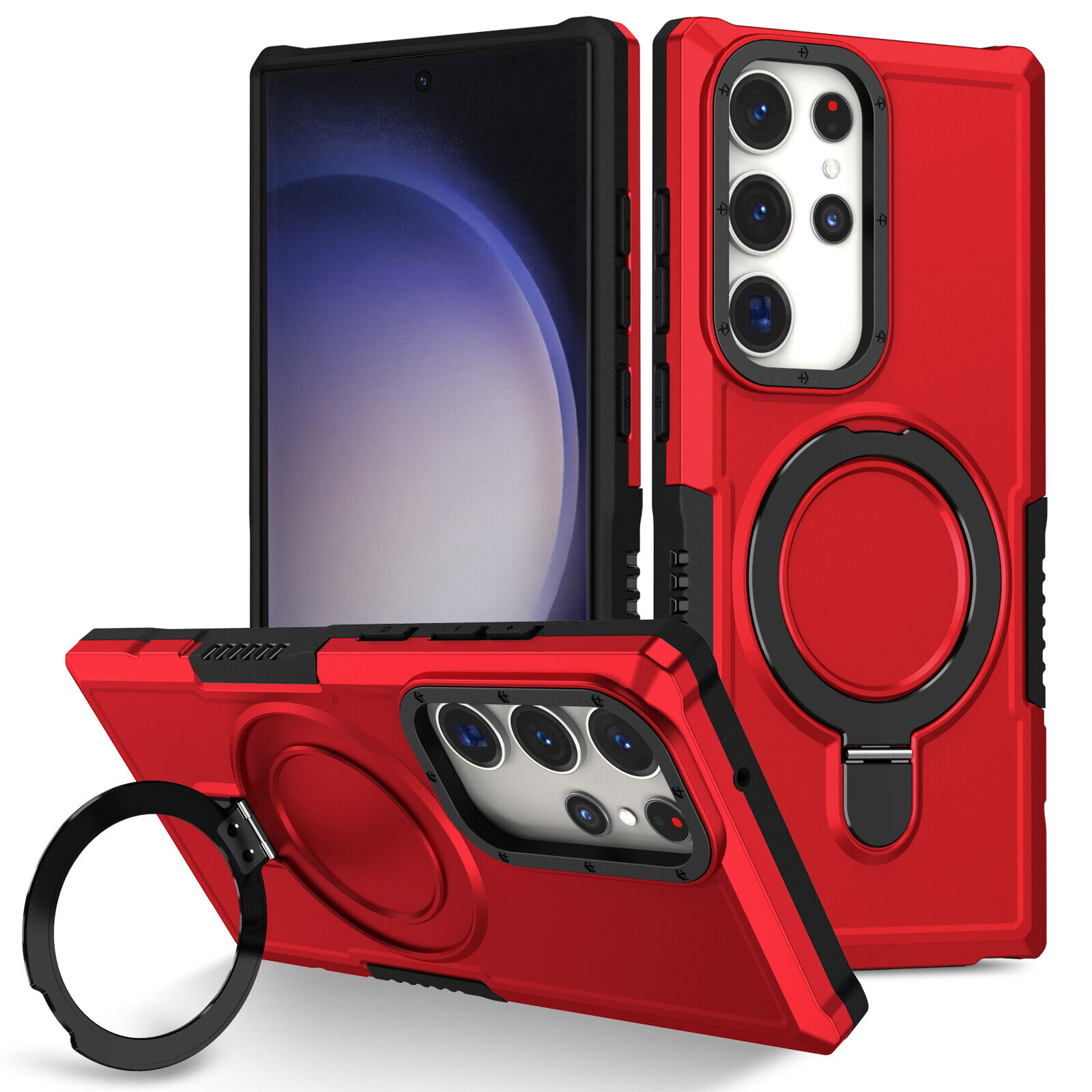 For Samsung Galaxy S23 Ultra S22 S21 S20 FE Hybrid Shockproof Case with Stand - Imagen 23 de 24