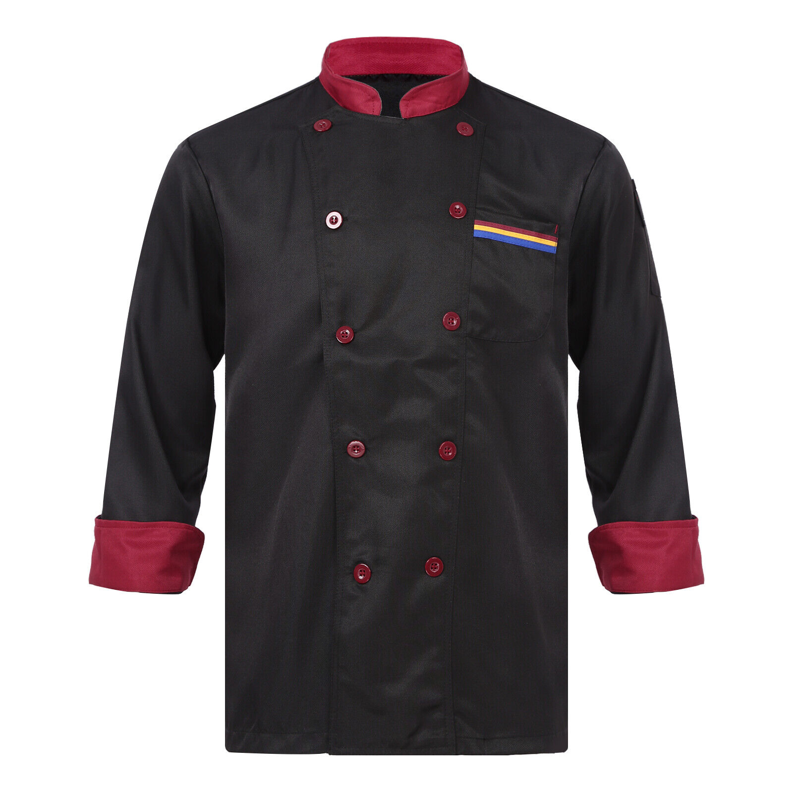 Unisex Women Men Chef Coat Cook Jacket Restaurant Kitchen Workwear Uniform Shirt - Picture 20 of 29