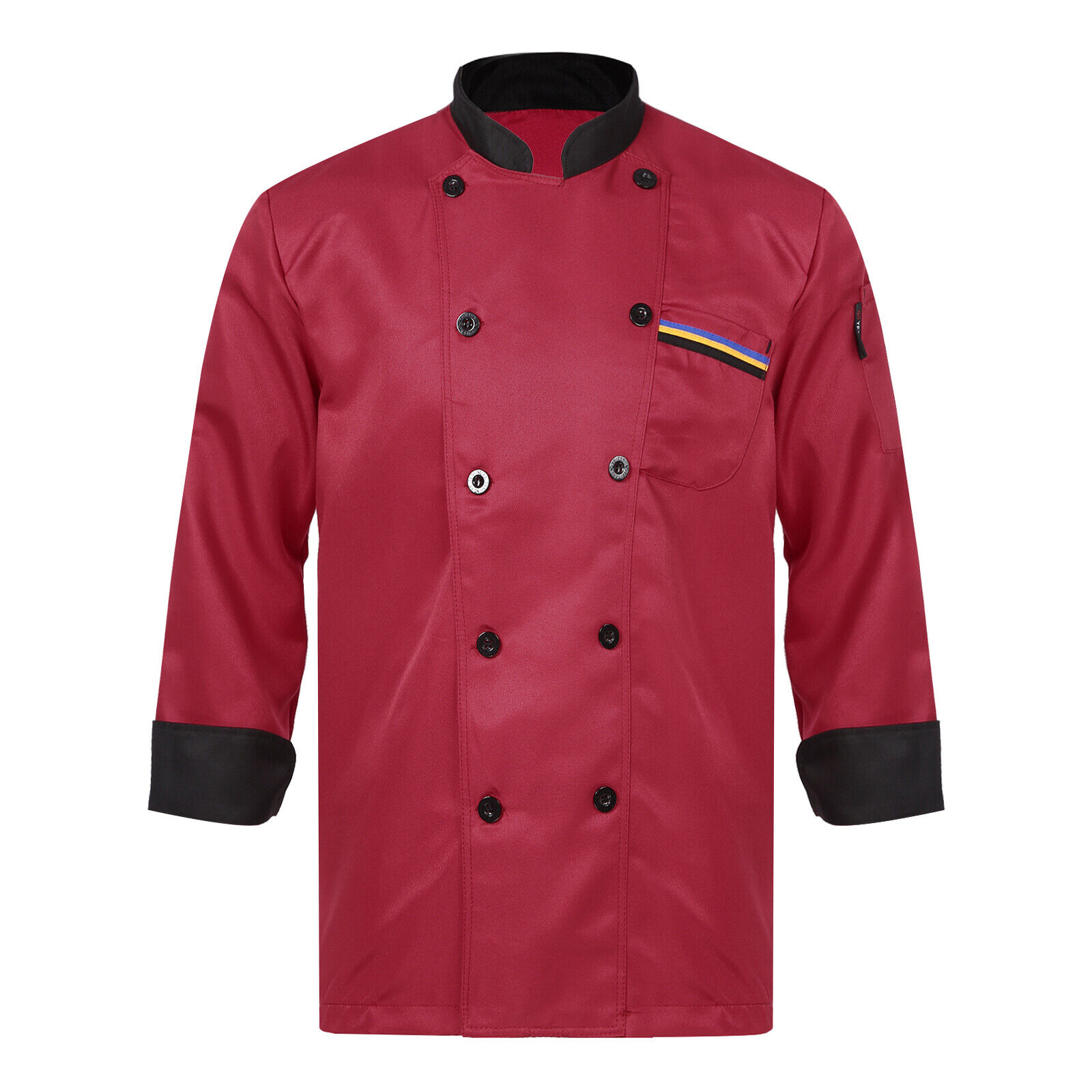 Unisex Women Men Chef Coat Cook Jacket Restaurant Kitchen Workwear Uniform Shirt - Picture 22 of 29