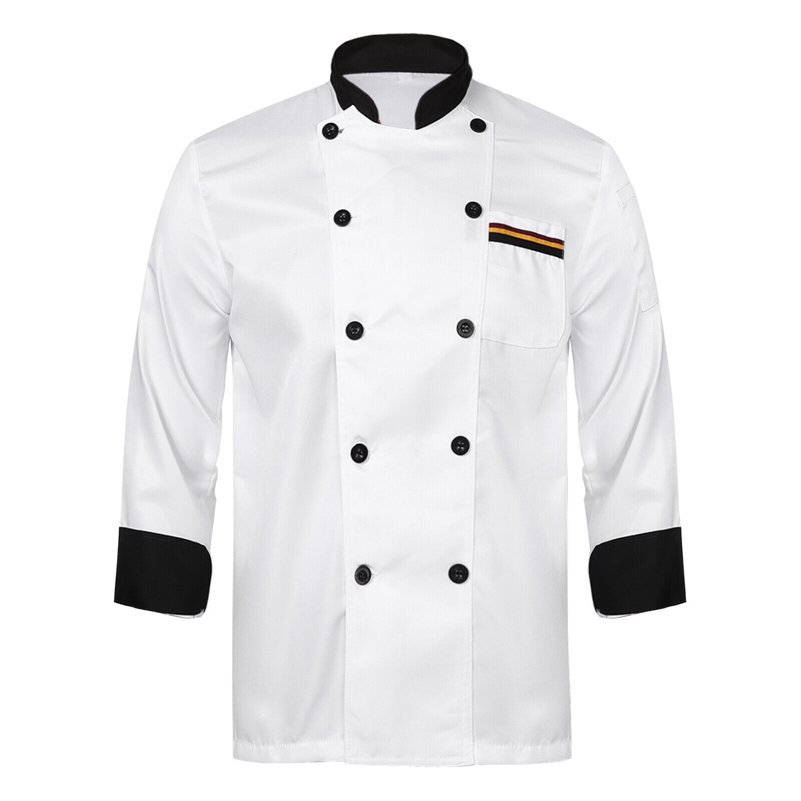 Unisex Women Men Chef Coat Cook Jacket Restaurant Kitchen Workwear Uniform Shirt - Picture 21 of 29