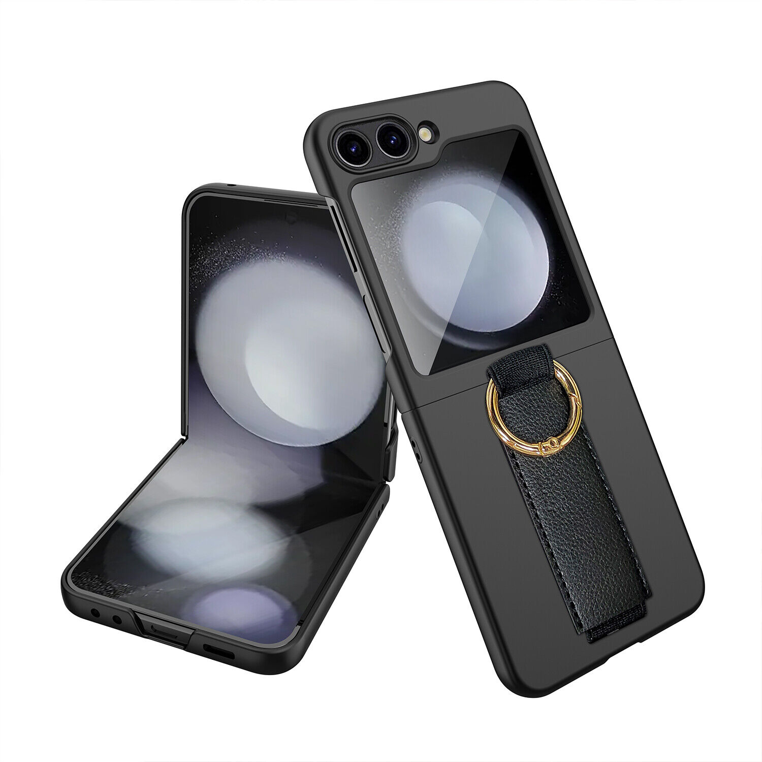 For Samsung Galaxy Z Flip 5 Hard PC Case with Screen Protector Wrist Strap Ring - Imagen 17 de 21