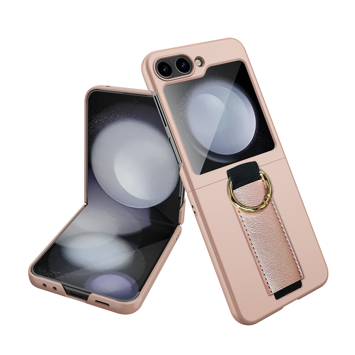 For Samsung Galaxy Z Flip 5 Hard PC Case with Screen Protector Wrist Strap Ring - Imagen 19 de 21