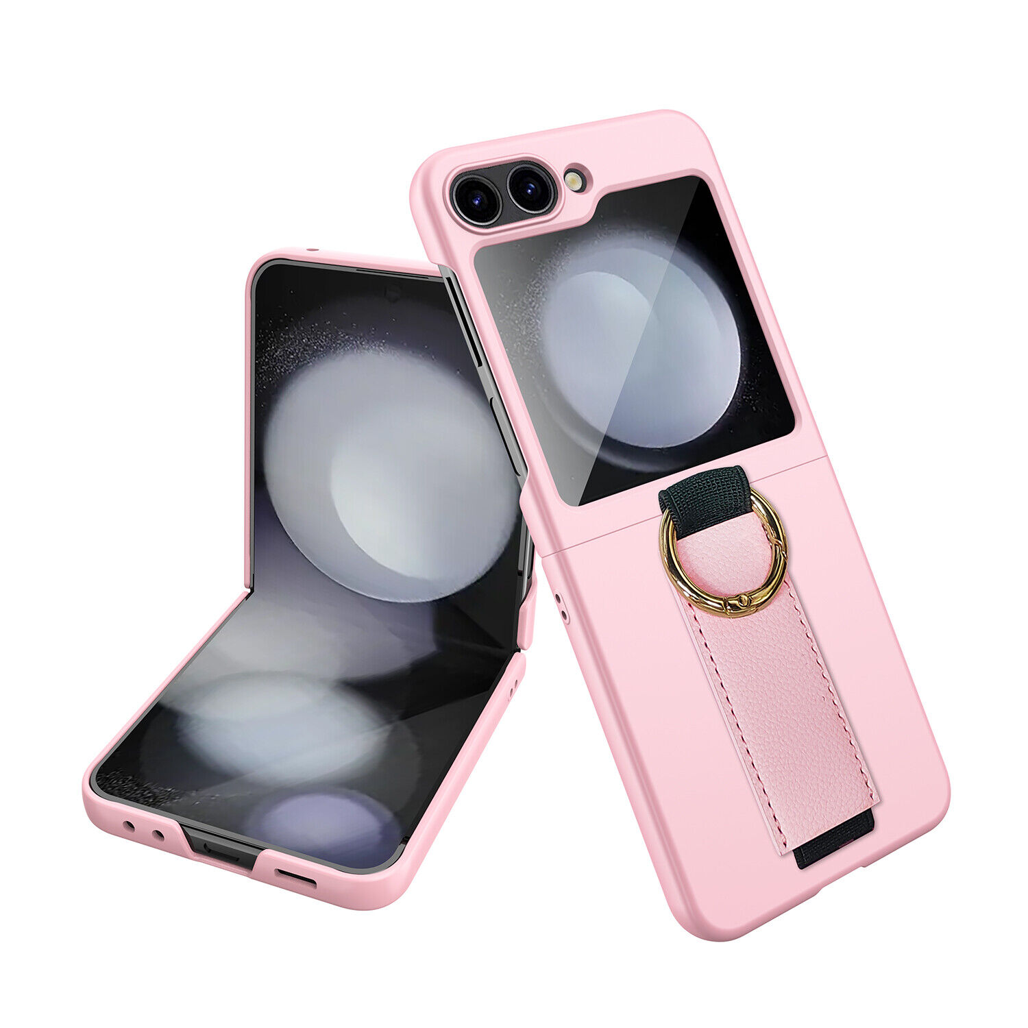 For Samsung Galaxy Z Flip 5 Hard PC Case with Screen Protector Wrist Strap Ring - Imagen 20 de 21