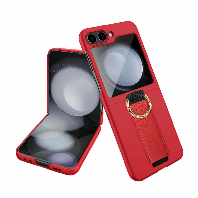 For Samsung Galaxy Z Flip 5 Hard PC Case with Screen Protector Wrist Strap Ring - Imagen 21 de 21