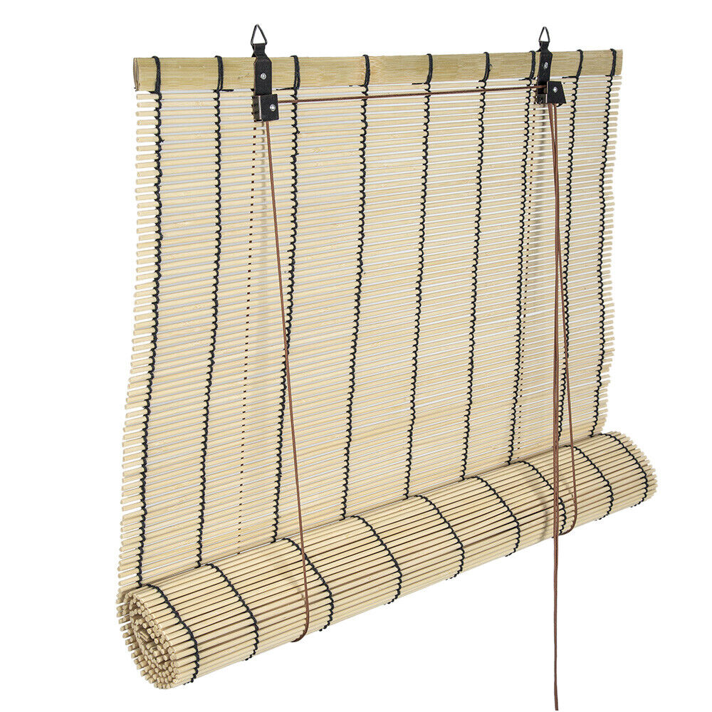 Roller Blinds 100x160cm Natural Bamboo Daynight Window Sunscreen Drape Curtain