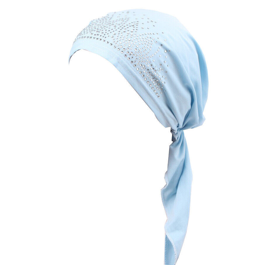 Mujeres Hijab Sombreros Árabes Gorro Gorras de Estrás Cáncer Quimio Gorro Islámico Sombreros - Imagen 18 de 22