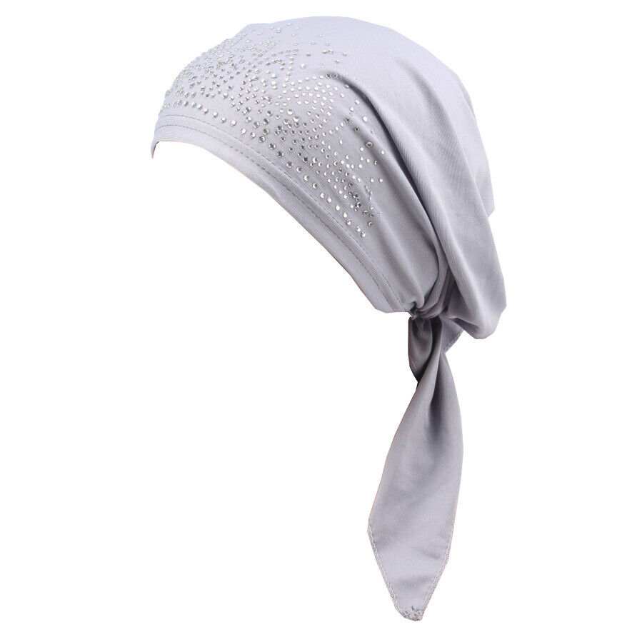 Mujeres Hijab Sombreros Árabes Gorro Gorras de Estrás Cáncer Quimio Gorro Islámico Sombreros - Imagen 19 de 22