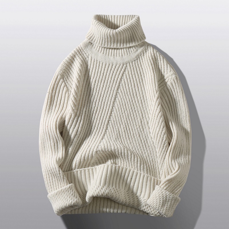 Heiß verkaufte Pullover mit hohem Hals, verdickte einfarbige modische Strickwaren - Bild 22 von 26