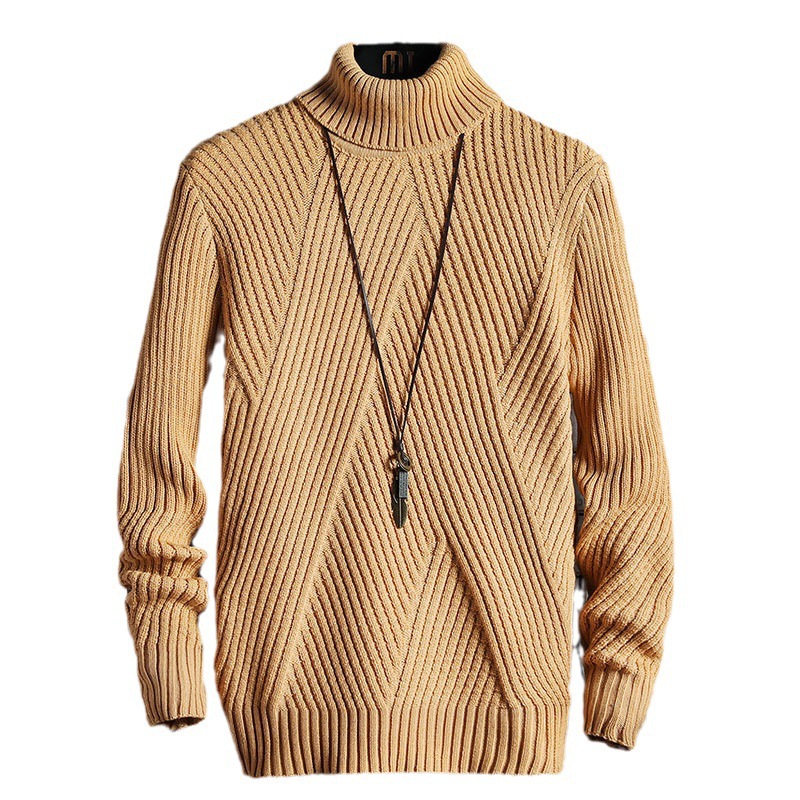 Heiß verkaufte Pullover mit hohem Hals, verdickte einfarbige modische Strickwaren - Bild 25 von 26
