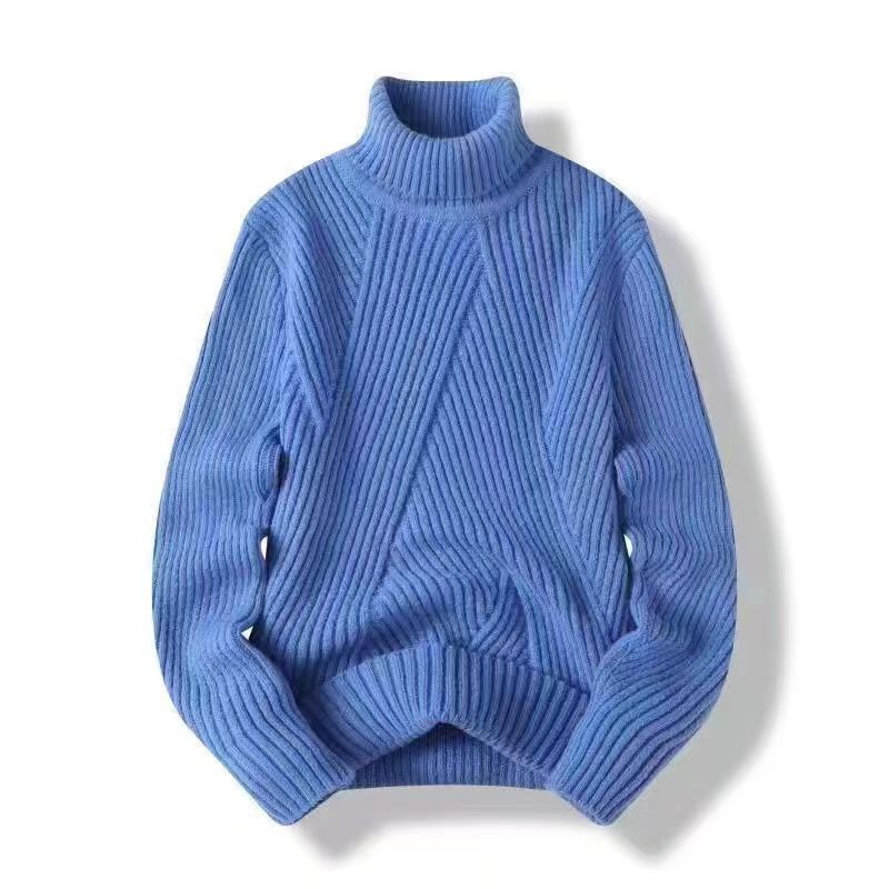 Heiß verkaufte Pullover mit hohem Hals, verdickte einfarbige modische Strickwaren - Bild 26 von 26