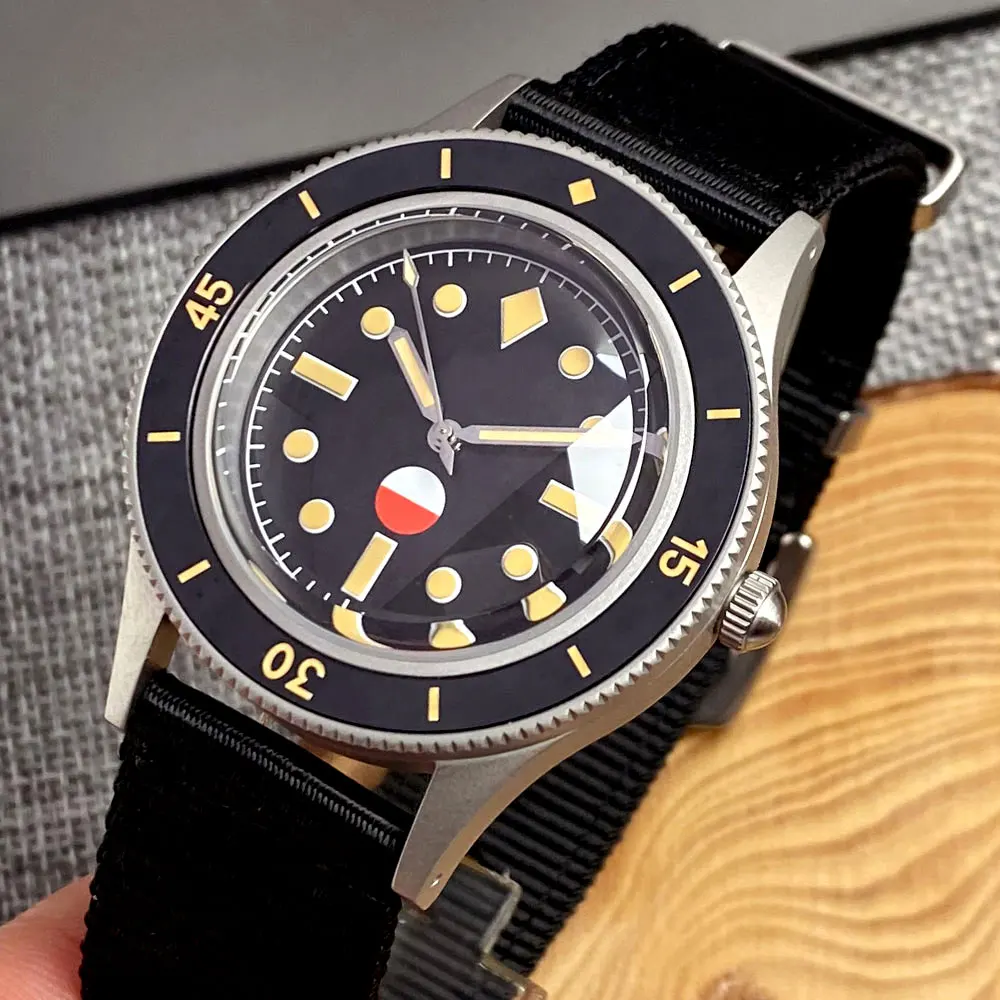 50-Fathoms 40mm Tandorio Retro Watch Men C3 Luminous Ceramic Bezel NH35 PT5000