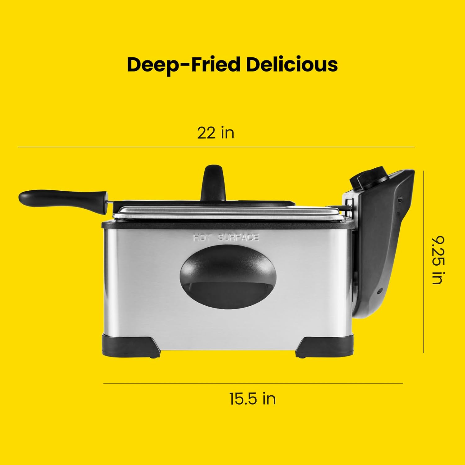 Chefman 4.5L Pro Deep Fryer,with Removable Divider easy to Clean,Stainless Steel