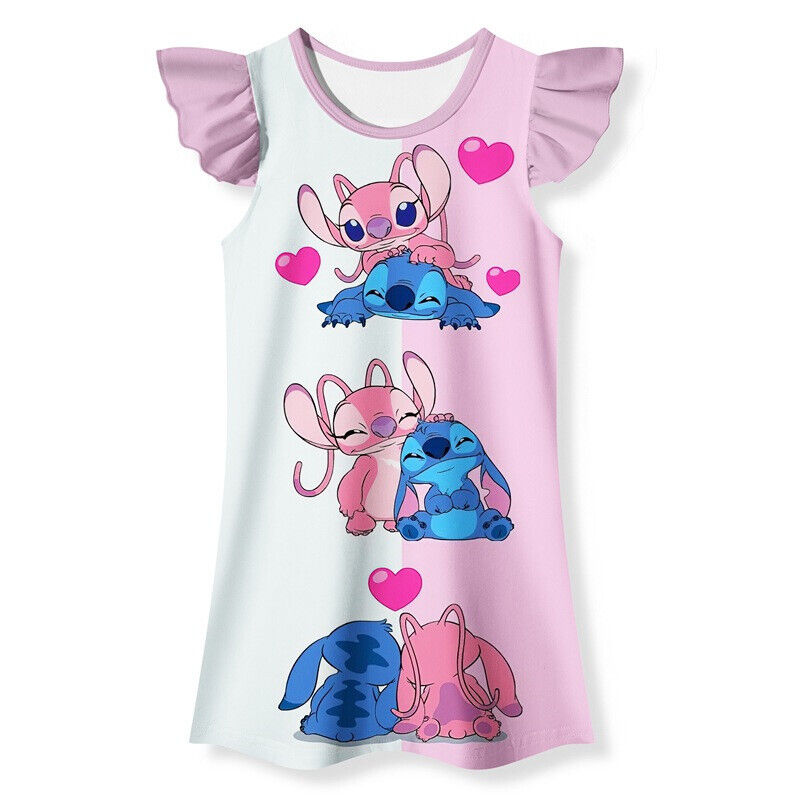 Kid Stitch Sleepwear Pyjamas Nightdress Dresses Girls Birthday Party Fancy Dress