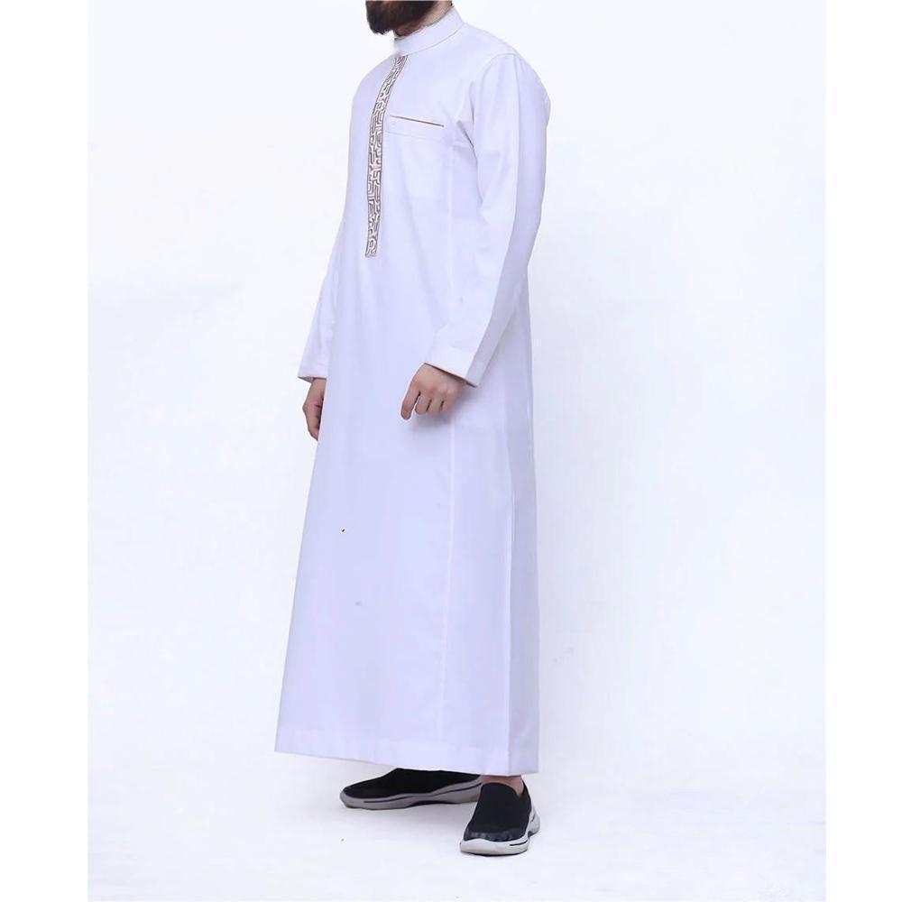 Arab Men's Robes Muslim Kaftan Islamic Abaya Standing Collar Long Sleeved Burqas - Picture 6 of 6