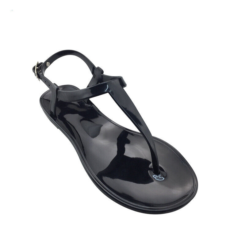 Sandalias de playa informales transparentes planas transparentes para mujer punta abierta - Imagen 13 de 18