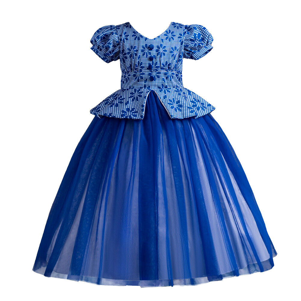Kids Flower Girls Long Dress Bridesmaid Princess Wedding Christmas Party Gown - Picture 24 of 60