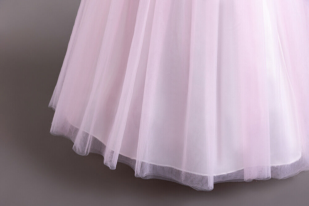 Kids Flower Girls Long Dress Bridesmaid Princess Wedding Christmas Party Gown - Picture 34 of 60
