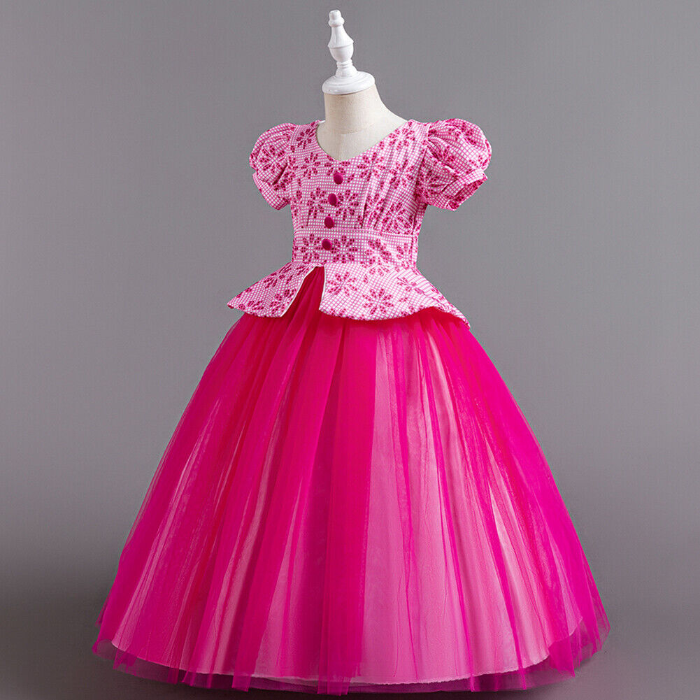 Kids Flower Girls Long Dress Bridesmaid Princess Wedding Christmas Party Gown - Picture 49 of 60