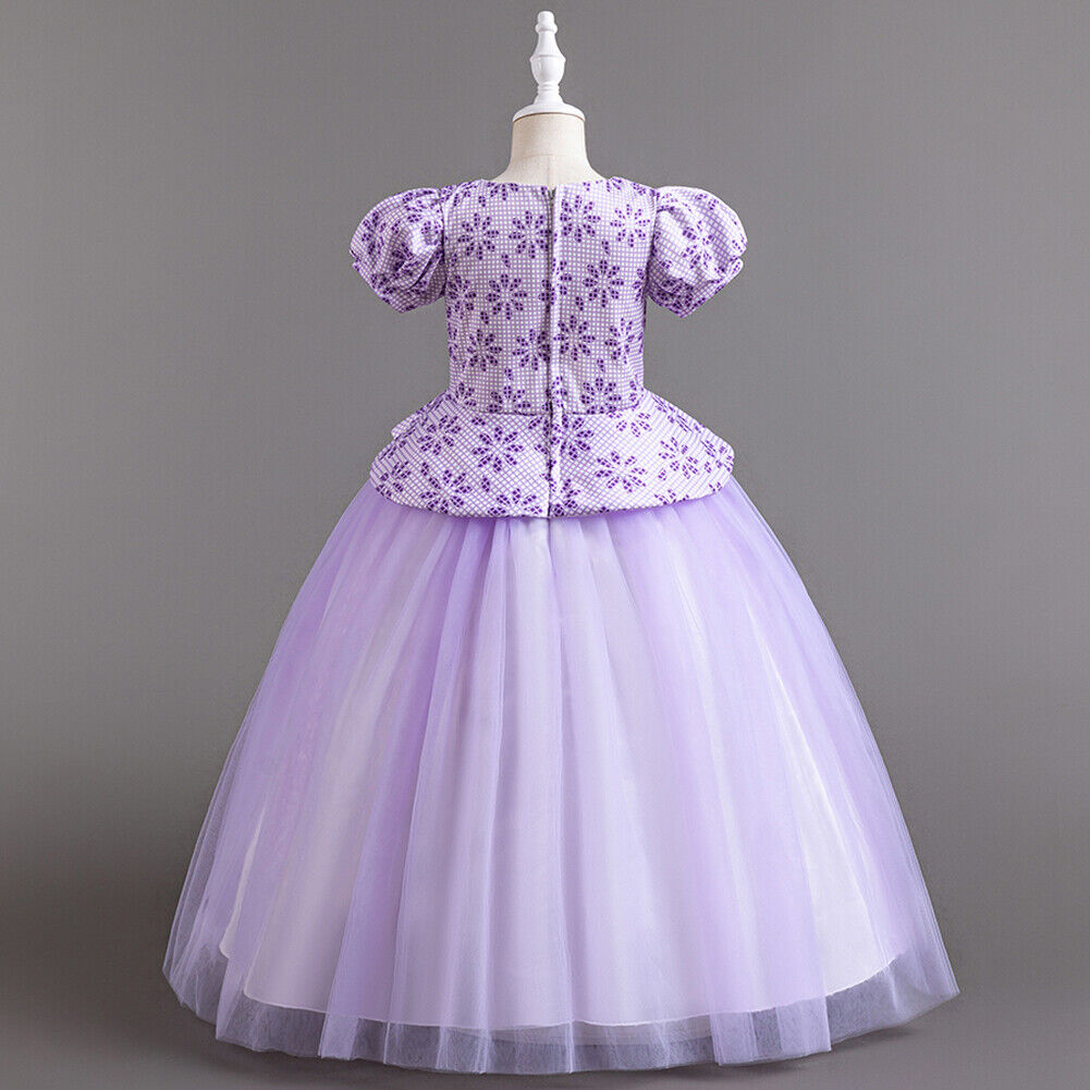 Kids Flower Girls Long Dress Bridesmaid Princess Wedding Christmas Party Gown - Picture 53 of 60