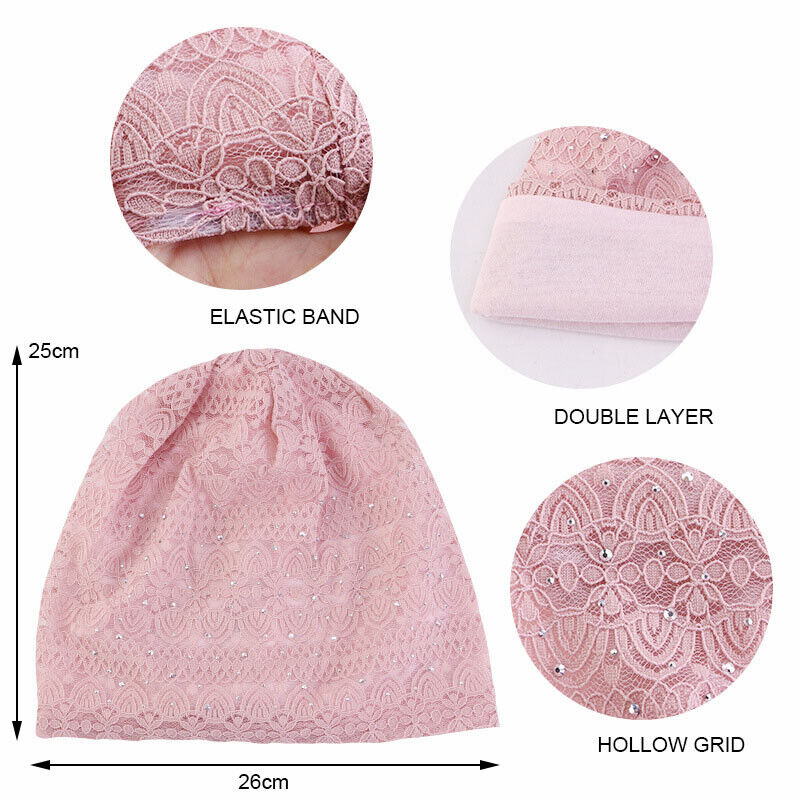Muslim Women Turban Hijab Hat Hair Loss Bonnet Chemo Cap Head Wrap Cover Beanies - Picture 23 of 140
