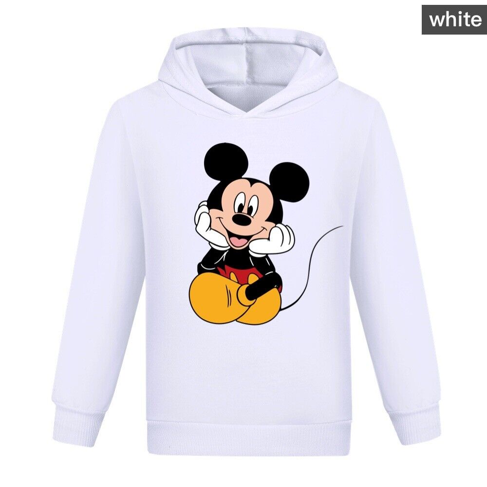 Kids Boys Girls Mickey Mouse Hoodie Sweatshirt Casual Hooded Jumper Pullover - Picture 20 of 32