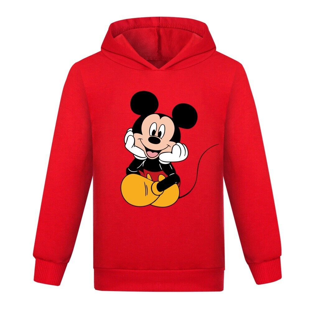 Kids Boys Girls Mickey Mouse Hoodie Sweatshirt Casual Hooded Jumper Pullover - Picture 22 of 32