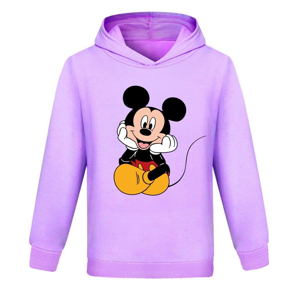 Kids Boys Girls Mickey Mouse Hoodie Sweatshirt Casual Hooded Jumper Pullover - Picture 23 of 32