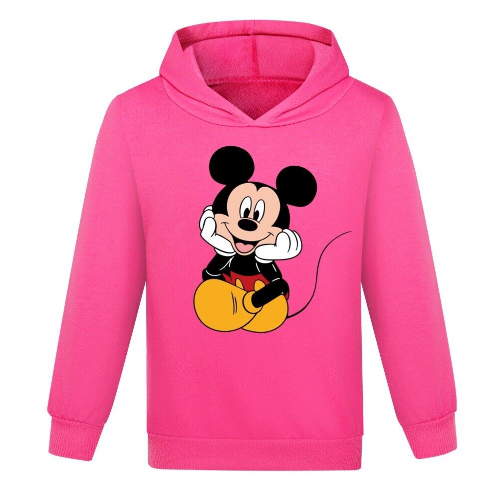 Kids Boys Girls Mickey Mouse Hoodie Sweatshirt Casual Hooded Jumper Pullover - Picture 31 of 32