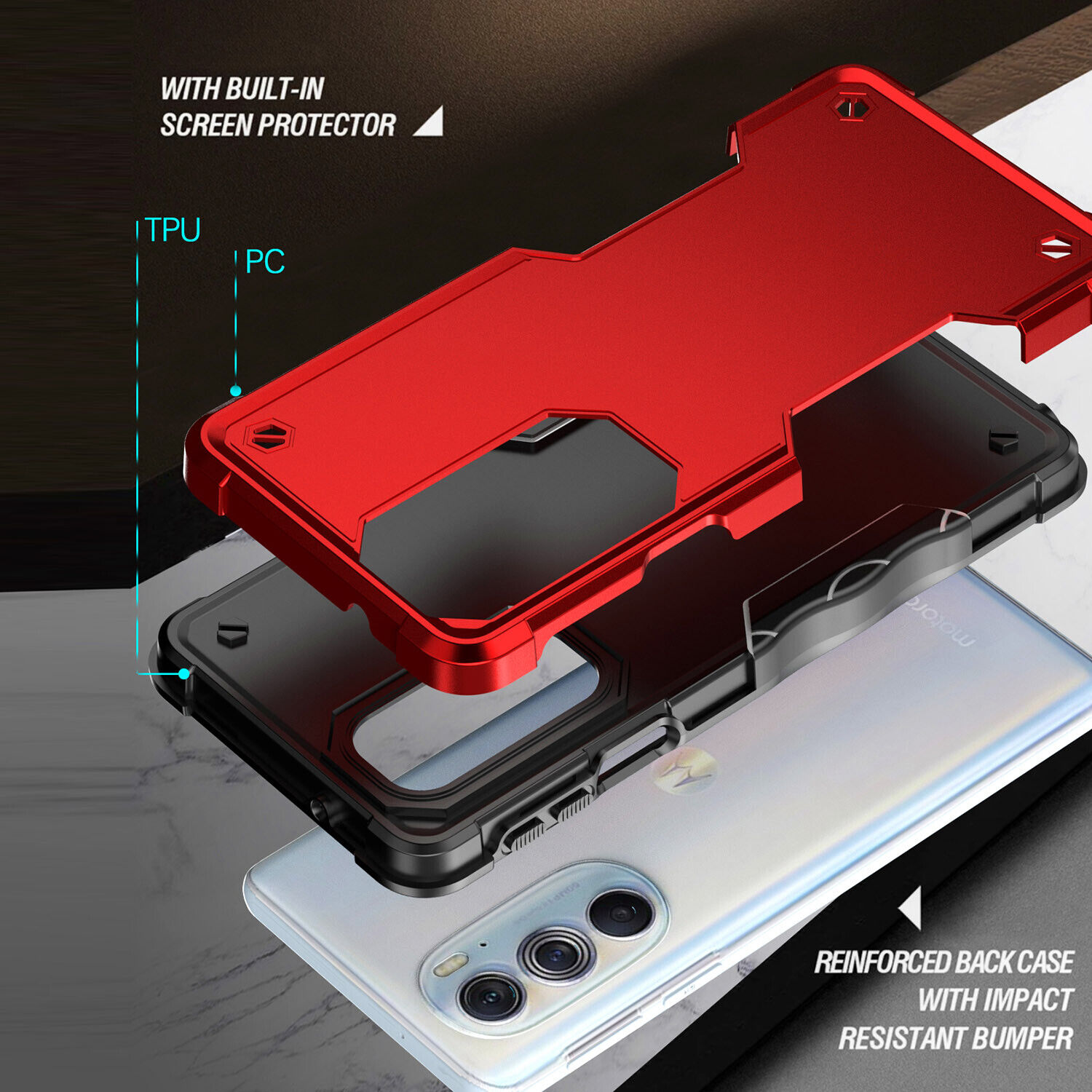 Shockproof Case Cover Armor Slim For Motorola G51 G22 G200 Edge G Stylus