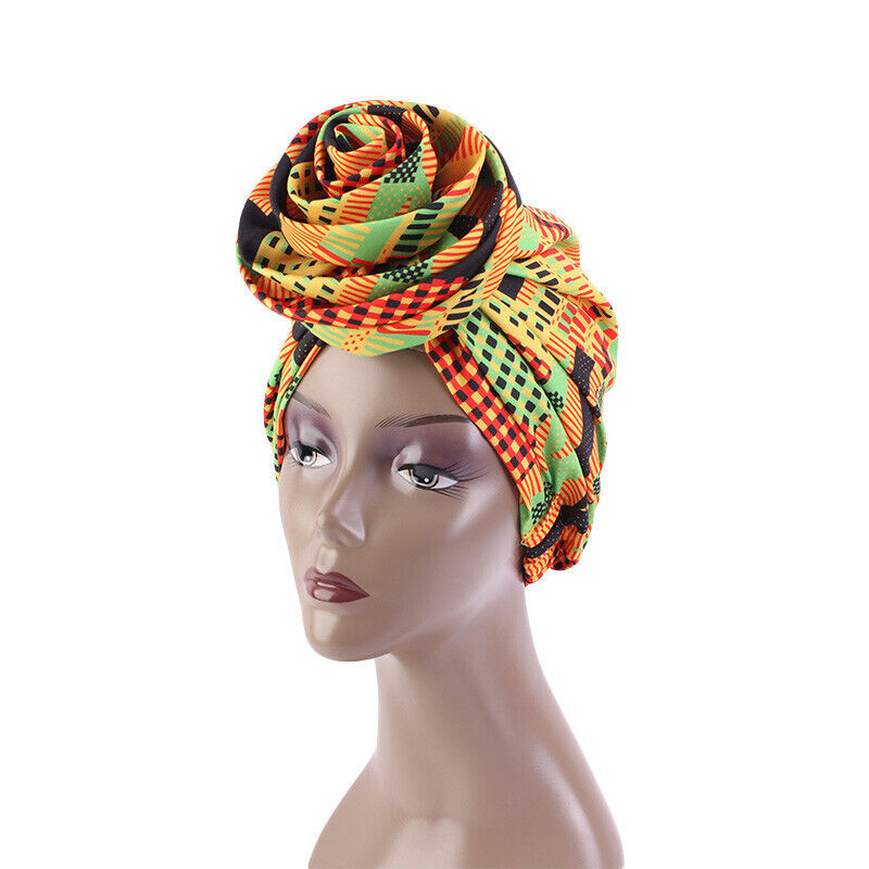 Muslim Women Flower Turban Hijab Hat Chemo Cap Hair Loss Beanie Wrap Headwear - Picture 25 of 35