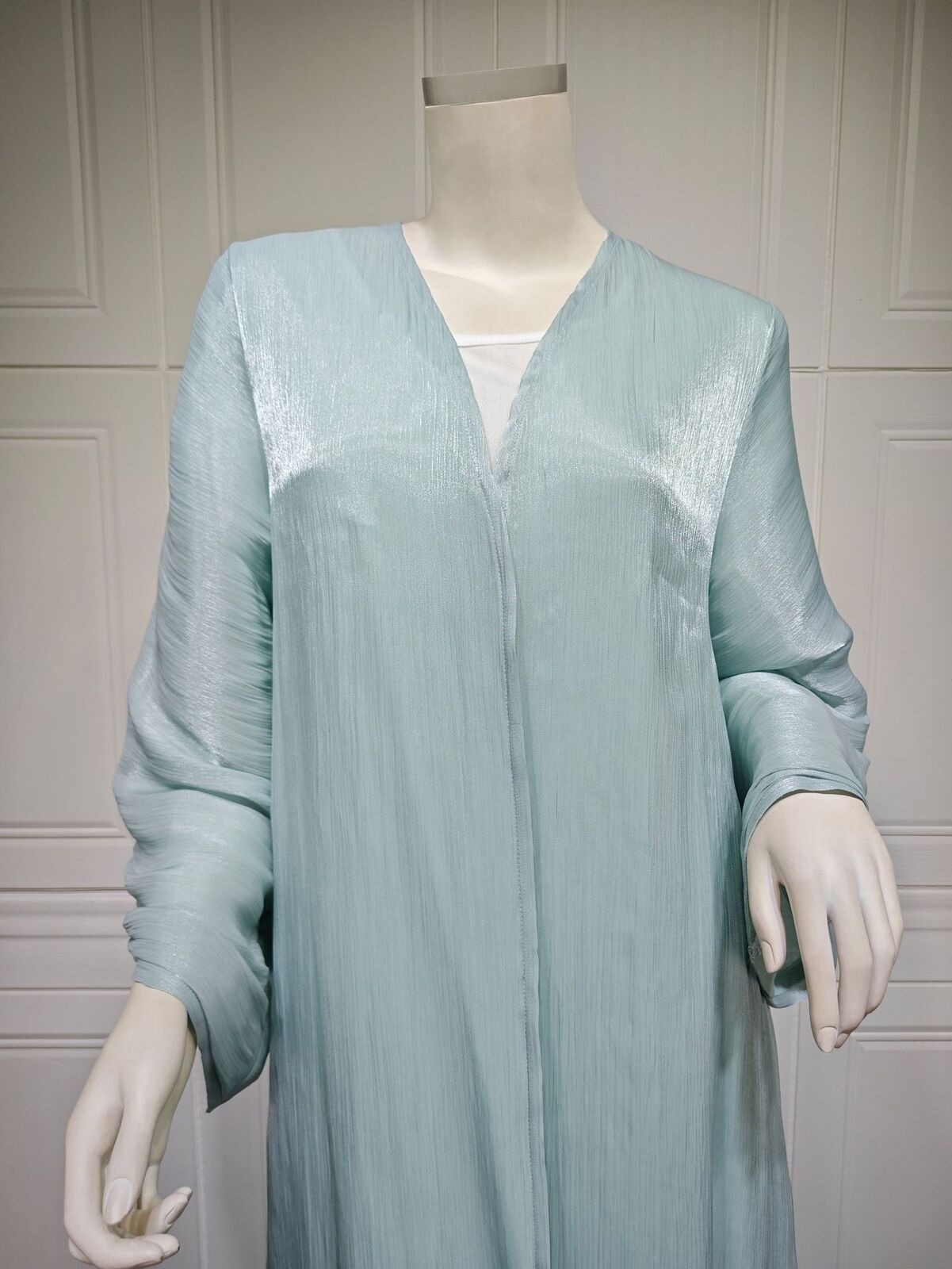Dubai Satin offener Kimono Strickjacke Abaya muslimische Frauen Kleid Kaftan islamischer Ramadan - Bild 31 von 60