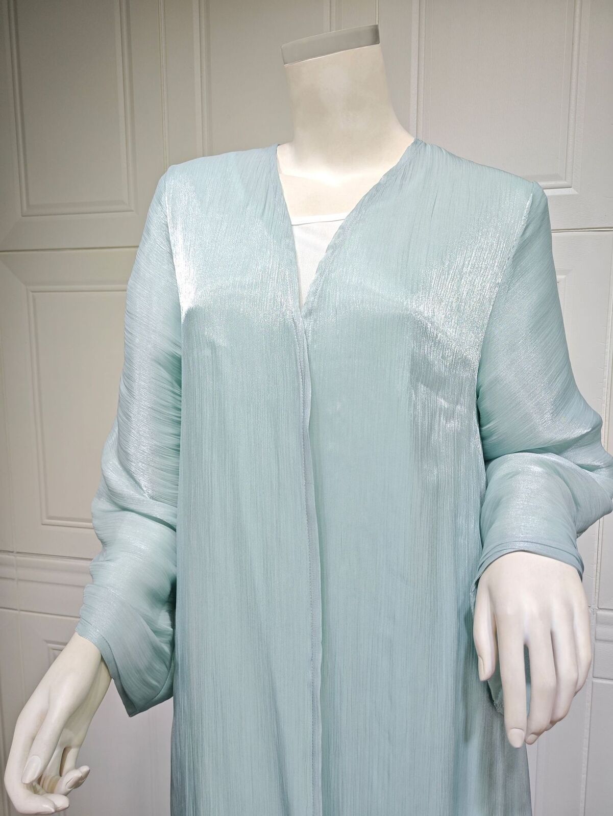 Dubai Satin offener Kimono Strickjacke Abaya muslimische Frauen Kleid Kaftan islamischer Ramadan - Bild 34 von 60