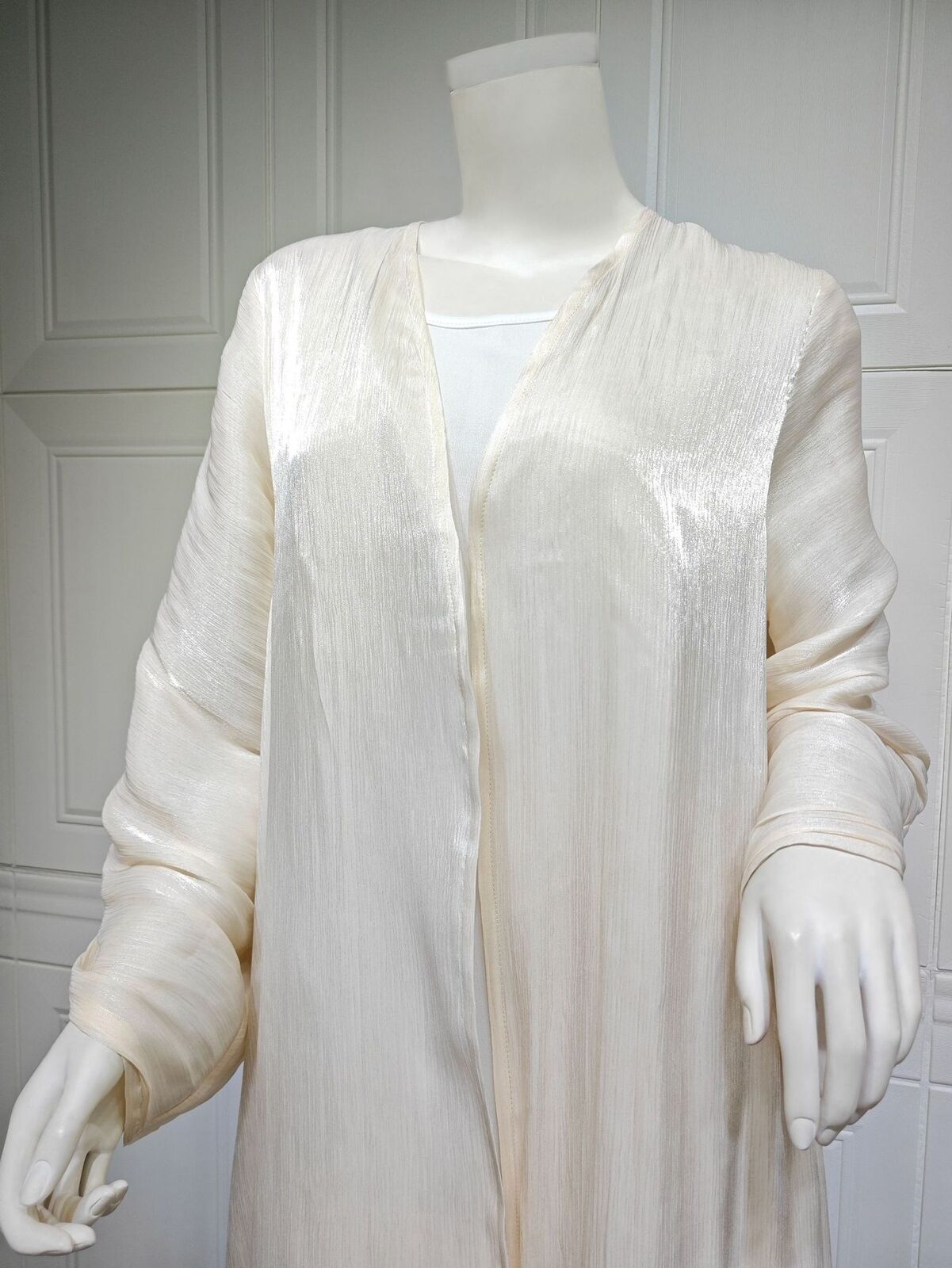 Dubai Satin offener Kimono Strickjacke Abaya muslimische Frauen Kleid Kaftan islamischer Ramadan - Bild 44 von 60