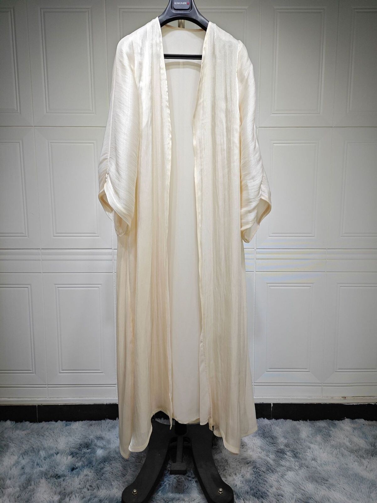 Dubai Satin offener Kimono Strickjacke Abaya muslimische Frauen Kleid Kaftan islamischer Ramadan - Bild 47 von 60