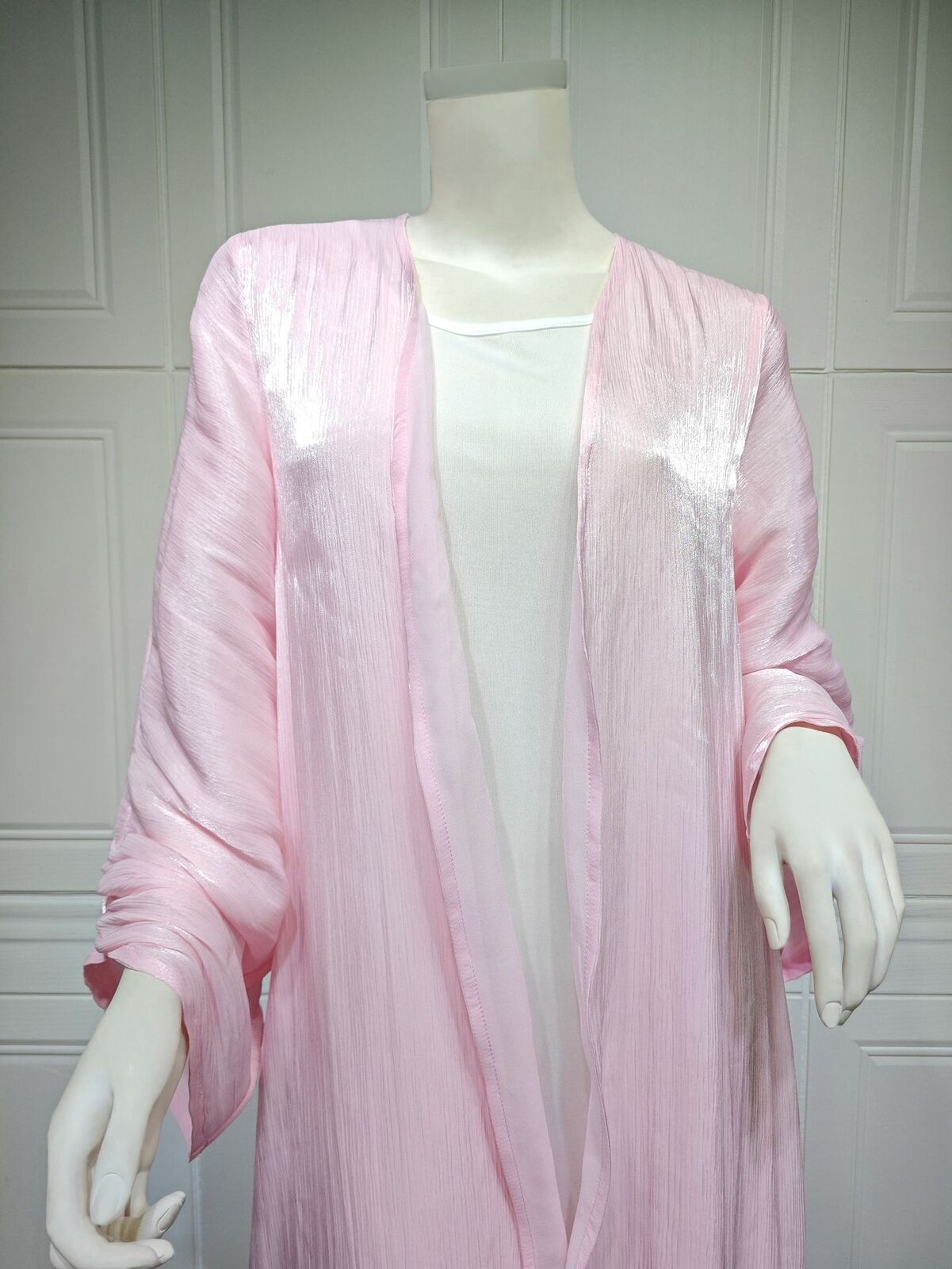 Dubai Satin offener Kimono Strickjacke Abaya muslimische Frauen Kleid Kaftan islamischer Ramadan - Bild 55 von 60