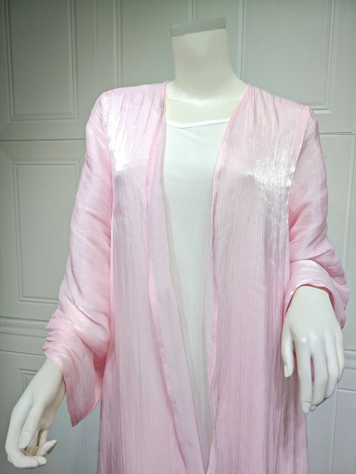 Dubai Satin offener Kimono Strickjacke Abaya muslimische Frauen Kleid Kaftan islamischer Ramadan - Bild 56 von 60