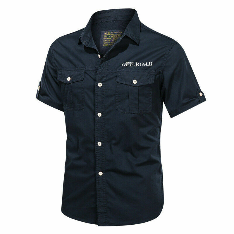 Neu Herren Militär kurzärmelige Shirts Luftwaffe Armee Baumwolle Hemden Shirts Tops - Bild 12 von 14