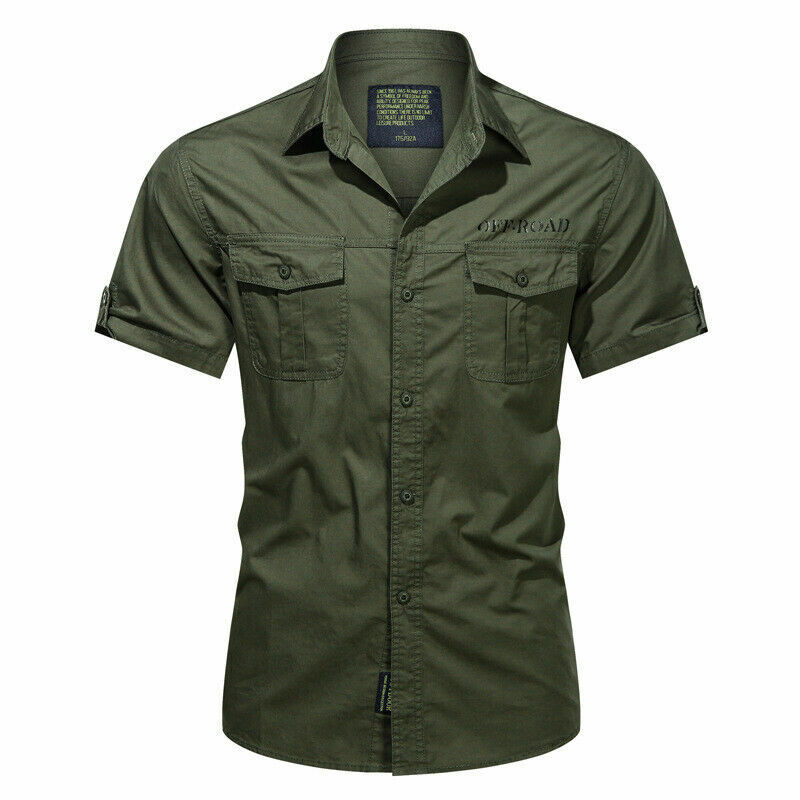 Neu Herren Militär kurzärmelige Shirts Luftwaffe Armee Baumwolle Hemden Shirts Tops - Bild 14 von 14