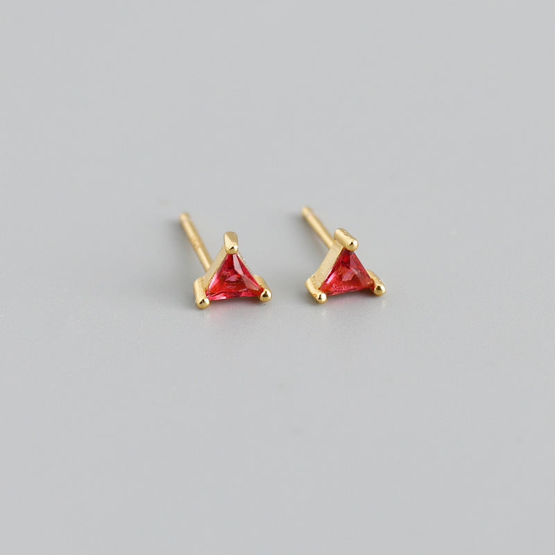 Neu Dreieck Bunte Zirkon Ohrringe S925 Silber Damen Ohrringe - Bild 27 von 32