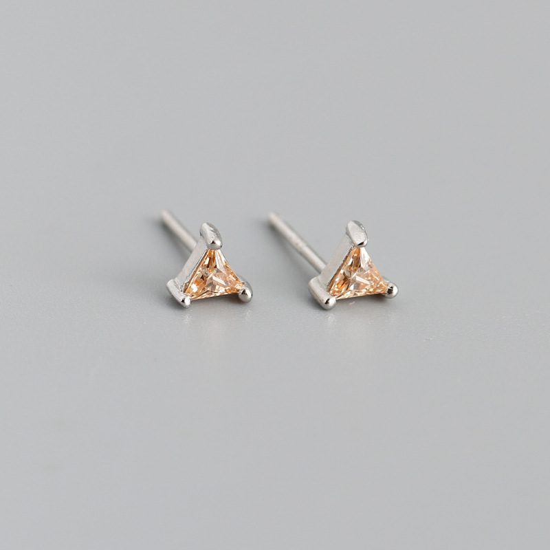 Neu Dreieck Bunte Zirkon Ohrringe S925 Silber Damen Ohrringe - Bild 32 von 32