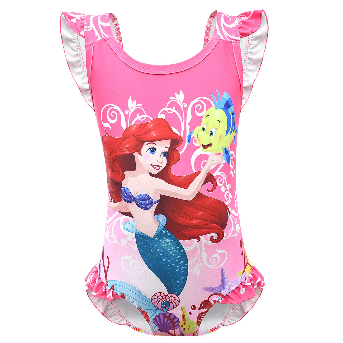 Kids Girls Mermaid Ariel One Piece Sunsafe Swimsuit Swimwear Swimming Costume