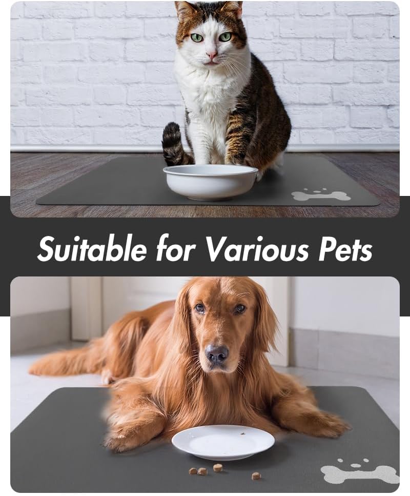 Estera absorbente de alimentos para mascotas estera de alimentos para perros antimanchas estera de secado rápido para perros para comida y W - Imagen 12 de 66