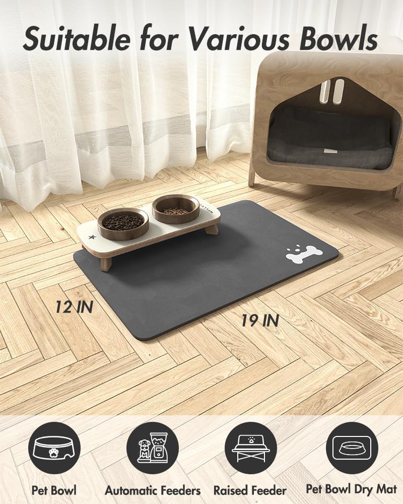 Estera absorbente de alimentos para mascotas estera de alimentos para perros antimanchas estera de secado rápido para perros para comida y W - Imagen 14 de 66