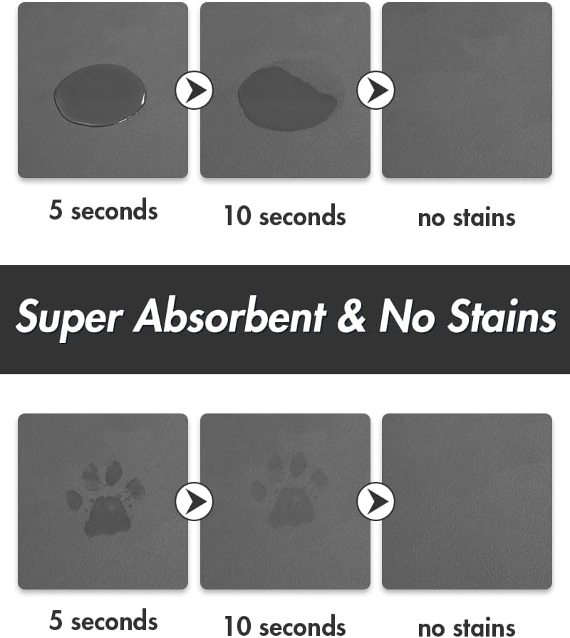 Estera absorbente de alimentos para mascotas estera de alimentos para perros antimanchas estera de secado rápido para perros para comida y W - Imagen 16 de 66