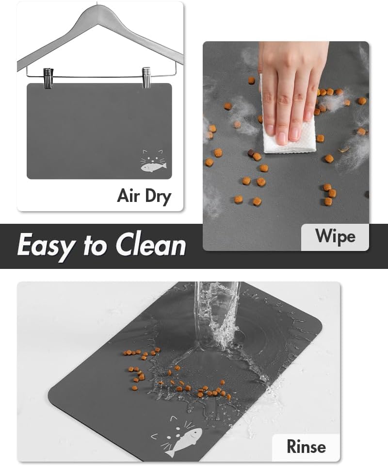 Estera absorbente de alimentos para mascotas estera de alimentos para perros antimanchas estera de secado rápido para perros para comida y W - Imagen 18 de 66