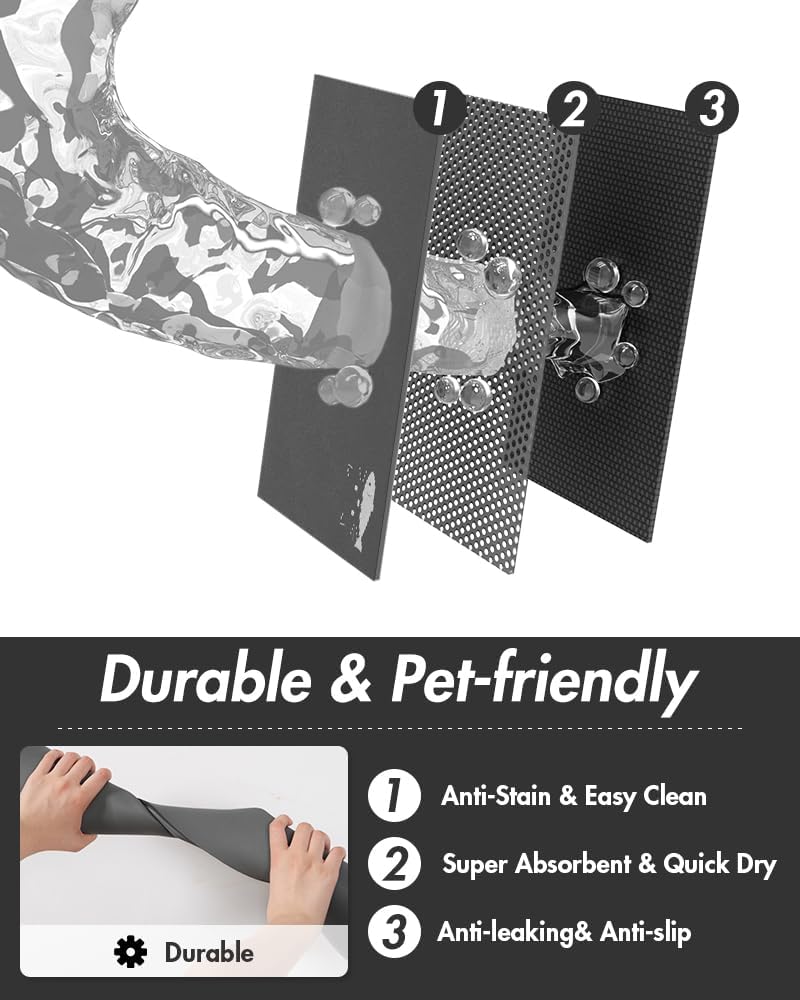 Estera absorbente de alimentos para mascotas estera de alimentos para perros antimanchas estera de secado rápido para perros para comida y W - Imagen 20 de 66