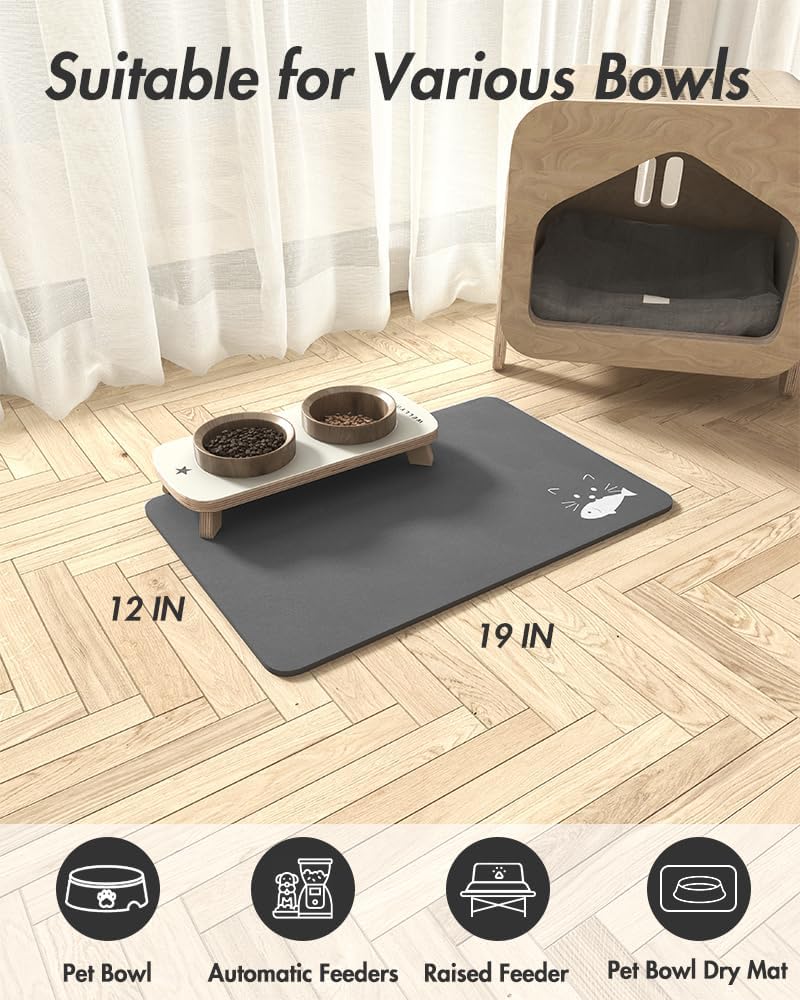 Estera absorbente de alimentos para mascotas estera de alimentos para perros antimanchas estera de secado rápido para perros para comida y W - Imagen 38 de 66