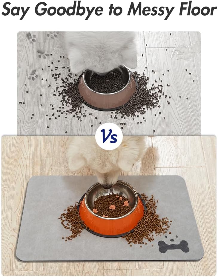 Estera absorbente de alimentos para mascotas estera de alimentos para perros antimanchas estera de secado rápido para perros para comida y W - Imagen 48 de 66